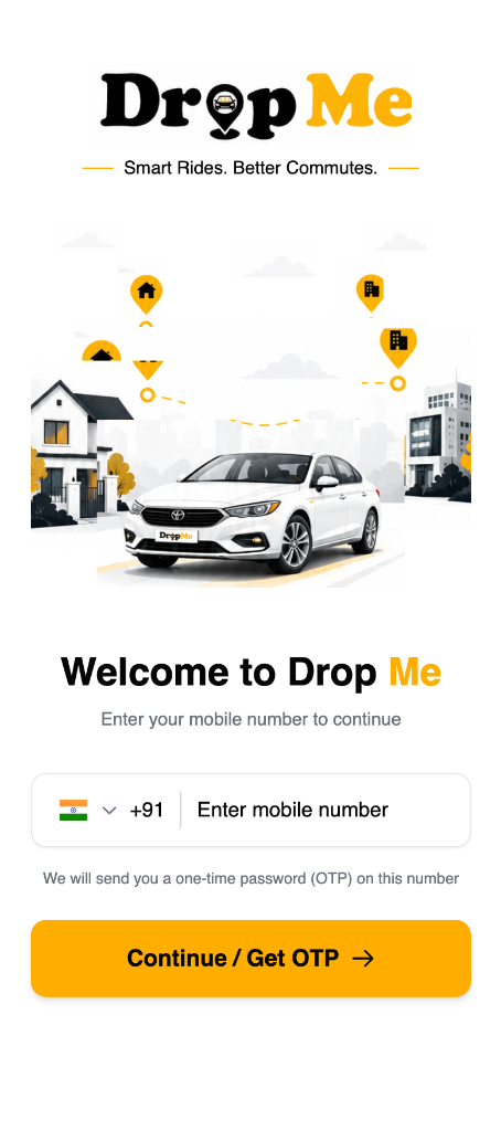 Drop Me Login Screen